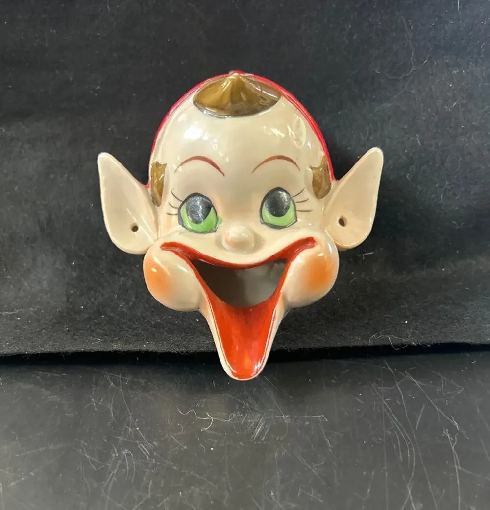 Vintage 1940s Pixie Head Tray Novelty Collectible Japan
